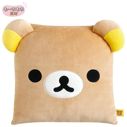 SAN-X | Rilakkuma Square Face Super Mochimochi Cushion 300×300×100mm (Rilakkuma Sleeping Together)
