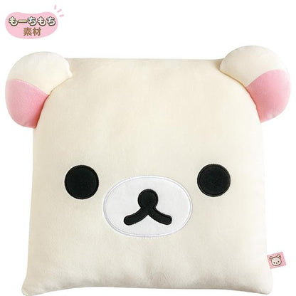 SAN-X | Korilakkuma Square Face Super Mochimochi Cushion 300×300×100mm (Rilakkuma Sleeping Together)