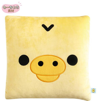 SAN-X | Kiiroitori Square Face Super Mochimochi Cushion 300×300×100mm (Rilakkuma Sleeping Together)
