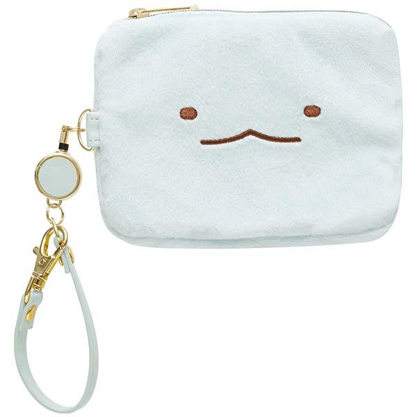 San-X | Sumikko Gurashi Mini Pouch & Pass Case Card Holder with Reel 130x160x60mm (Tokage)