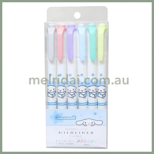 Zebra x Sanrio | Mildliner Double-Sided Highlighter Set 142×Φ12mm (Cinnamoroll - Star)