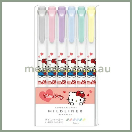 Zebra x Sanrio | Mildliner Double-Sided Highlighter Set 142×Φ12mm (Hello Kitty - Love)
