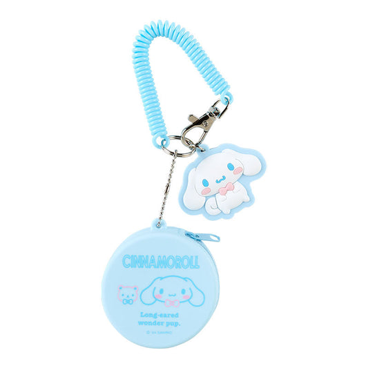 Sanrio | Mini Case Charm Keychain 日本三丽鸥 硅胶圆形零钱包/小药盒 挂件/钥匙链/线圈/珠链/登山扣 可拆卸 玉桂狗Cinnamoroll