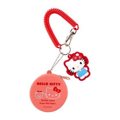 Sanrio | Mini Case Charm Keychain 日本三丽鸥 硅胶圆形零钱包/小药盒 挂件/钥匙链/线圈/珠链/登山扣 可拆卸 凯蒂猫Hello Kitty