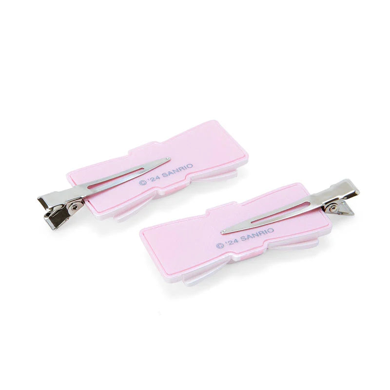 SANRIO | My Melody Hair Clip 2pcs Set 5 x 2 x 1cm (Quilt Ribbon)