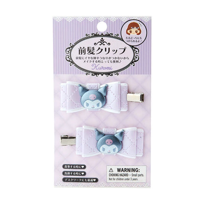 SANRIO | Kuromi Hair Clip 2pcs Set 5 x 2 x 1cm (Quilt Ribbon)