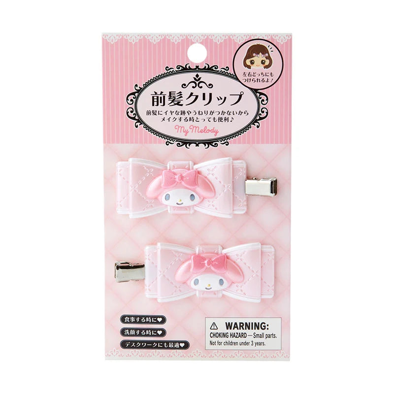 SANRIO | My Melody Hair Clip 2pcs Set 5 x 2 x 1cm (Quilt Ribbon)