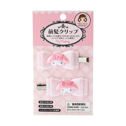 SANRIO | My Melody Hair Clip 2pcs Set 5 x 2 x 1cm (Quilt Ribbon)