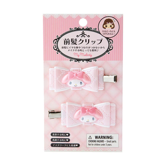 SANRIO | My Melody Hair Clip 2pcs Set 5 x 2 x 1cm (Quilt Ribbon)