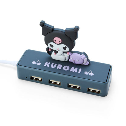 Sanrio | Slim Usb 2.0 Hub Size 9.5X3X6.3 Cm 日本三丽鸥 Usb多孔插座/扩充器/扩展器 库洛米Kuromi