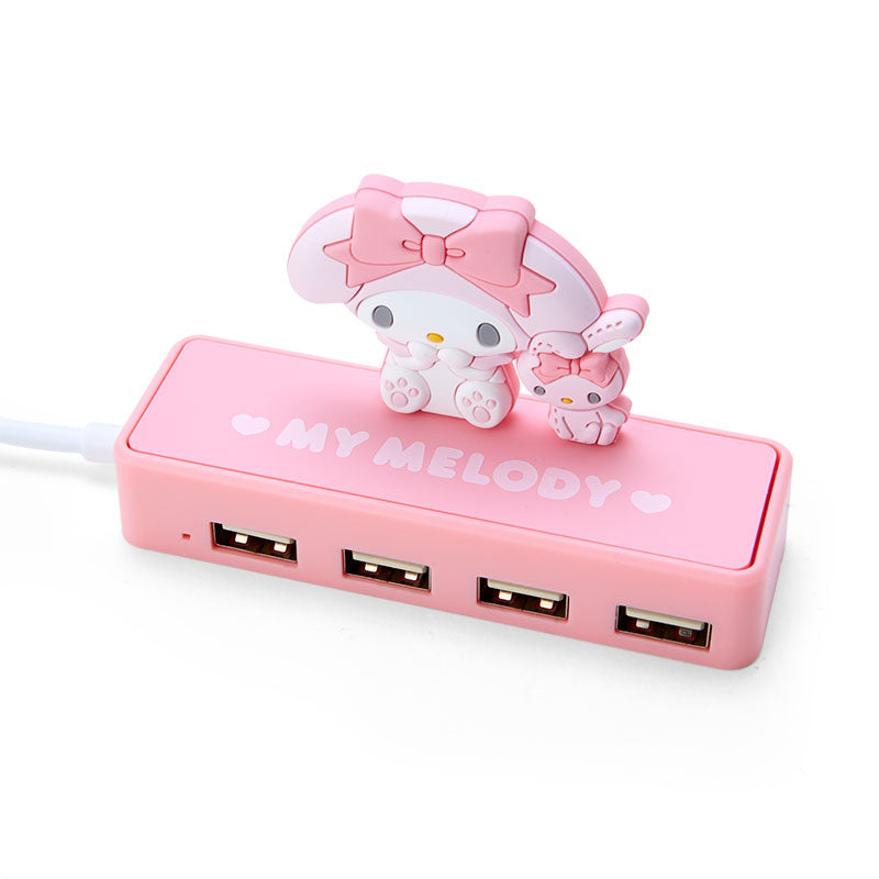 Sanrio | Slim Usb 2.0 Hub Size 9.5X3X6.3 Cm 日本三丽鸥 Usb多孔插座/扩充器/扩展器 美乐蒂My Melody