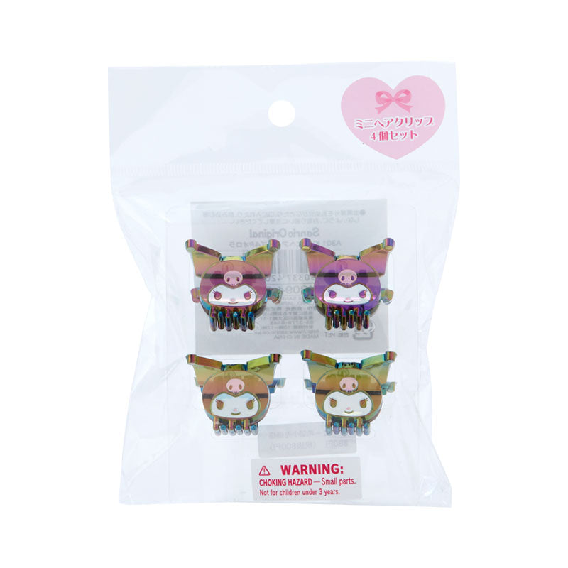 Sanrio | Mini Hair Clip (Set Of 4 Pieces) 日本三丽鸥 大脸极光炫彩发抓/4个入 库洛米Kuromi