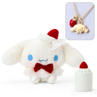 Sanrio | Cinnamoroll Plush Toy W22×D10×H17Cm & Necklace 46Cm Gift Set (Shortcake)