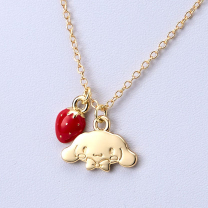 Sanrio | Cinnamoroll Plush Toy W22×D10×H17Cm & Necklace 46Cm Gift Set (Shortcake)