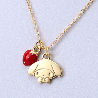 Sanrio | My Melody Plush Toy W22×D10×H17Cm & Necklace 46Cm Gift Set (Shortcake)