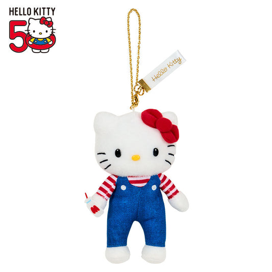 SANRIO | Hello Kitty Style up Long Leg Mascot Holder / Plush Keychain / Bag Charm 15×7×17cm (50th Anniversary Hello