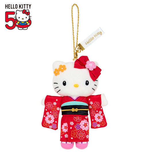 SANRIO | Hello Kitty Style up Long Leg Mascot Holder / Plush Keychain / Bag Charm 15×7×17cm (50th Anniversary Hello