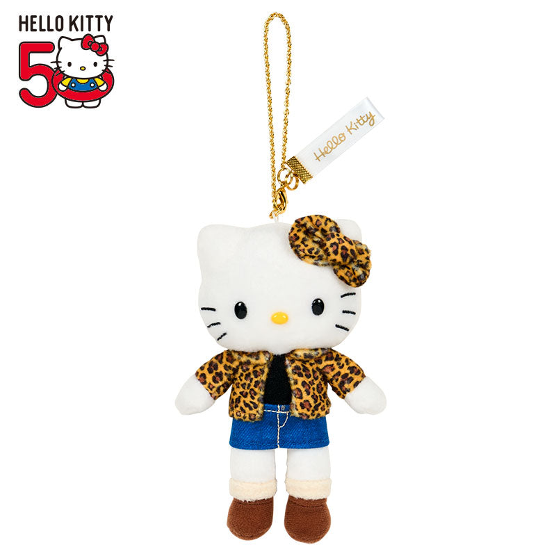 SANRIO | Hello Kitty Style up Long Leg Mascot Holder / Plush Keychain / Bag Charm 15×7×17cm (50th Anniversary Hello
