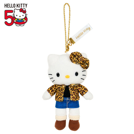 SANRIO | Hello Kitty Style up Long Leg Mascot Holder / Plush Keychain / Bag Charm 15×7×17cm (50th Anniversary Hello