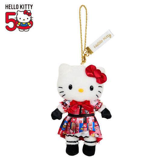 SANRIO | Hello Kitty Style up Long Leg Mascot Holder / Plush Keychain / Bag Charm 15×7×17cm (50th Anniversary Hello