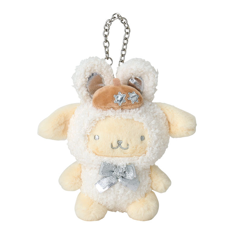 Sanrio | Pompom Purin Mascot Charm Holder Keychain 15.2 X 12.3 6.6Cm (Fluffy Snow Rabbit)