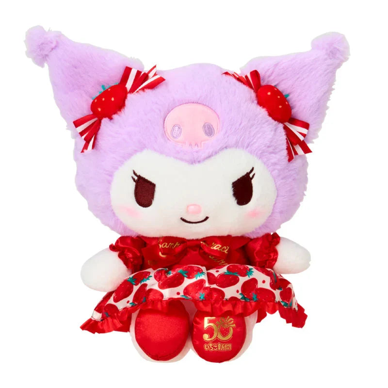 SANRIO | Kuromi Plush Doll Toy 22×12×20cm (Strawberry News 50th Anniversary)