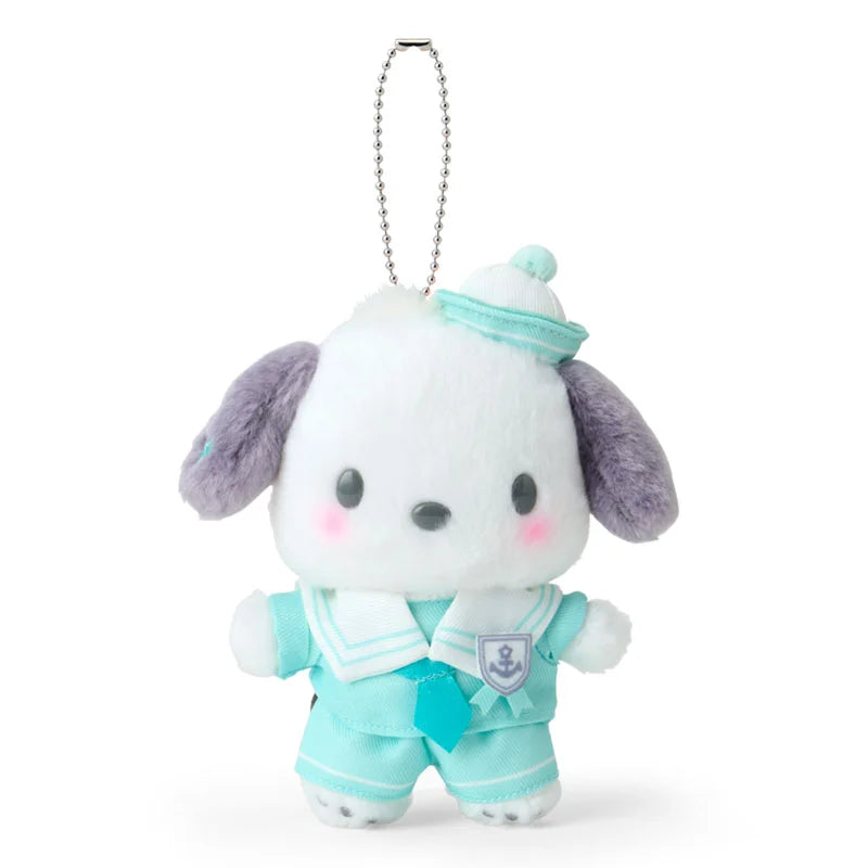 SANRIO | Pochacco Mascot Holder Plush Keychain Bag Charm 15.2 x 9.9 x 6.5cm (Sailor Collar)