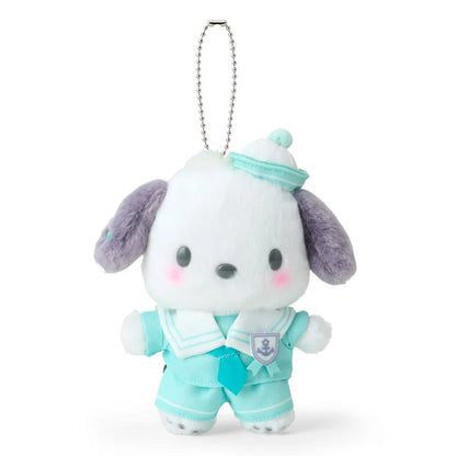 SANRIO | Pochacco Mascot Holder Plush Keychain Bag Charm 15.2 x 9.9 x 6.5cm (Sailor Collar)