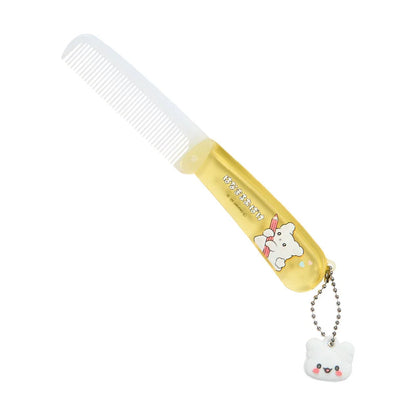 SANRIO | Hanamaruobake Folding Brush & Comb with Mascot 32 x 7 x 98mm (Happy)