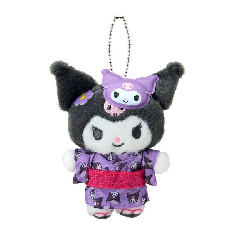 SANRIO | Kuromi Mascot Holder Plush Keychain Bag Charm 10.5×6.5×14.5cm (Summer Festival Character!)