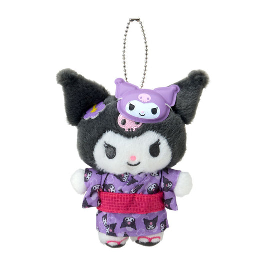 SANRIO | Kuromi Mascot Holder Plush Keychain Bag Charm 10.5×6.5×14.5cm (Summer Festival Character!)