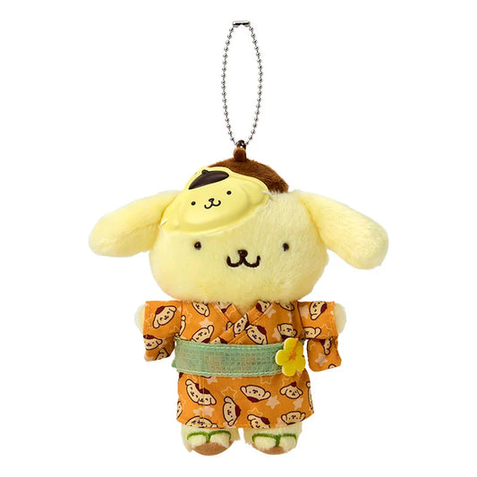 SANRIO | Pompompurin Pom Pom Purin Mascot Holder Plush Keychain Bag Charm 10.5×6.5×14.5cm (Summer Festival Character!)