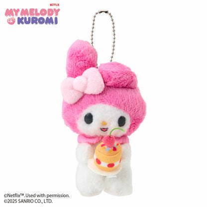 SANRIO | My Melody Cake Plush Mascot Holder Keychain Bag Charm W7×D6×H13.5cm (Netflix My Melody & Kuromi)