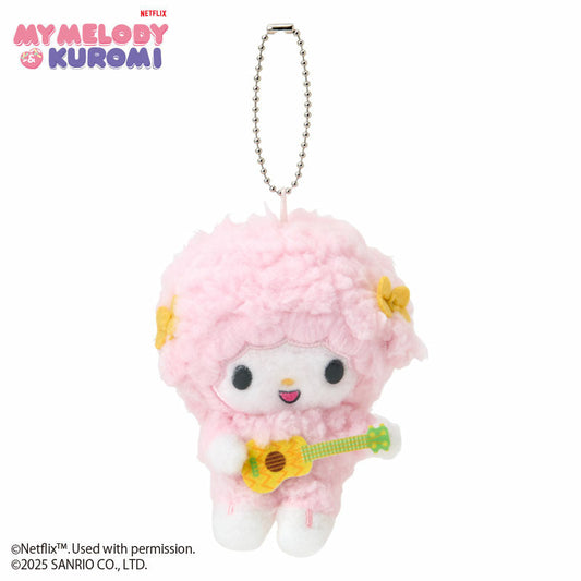 SANRIO | My Sweet Piano Guitar Plush Mascot Holder Keychain Bag Charm W8.5×D10×H6cm (Netflix My Melody & Kuromi)