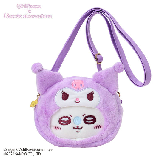 SANRIO x CHIIKAWA | Kuromi Momonga Plush Shoulder Bag Crossbody Bag 23.5×5×12.5cm