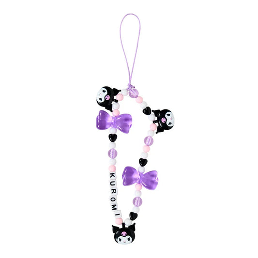 SANRIO | Kuromi Bead Strap with Mascot Phone Strap 50×8×160mm (Ribbon)