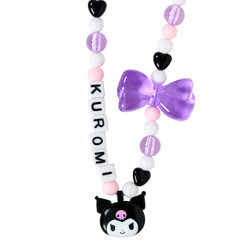 SANRIO | Kuromi Bead Strap with Mascot Phone Strap 50×8×160mm (Ribbon)