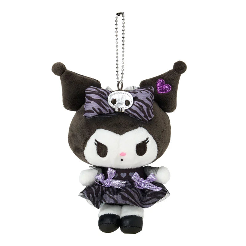 SABRIO | Kuromi Mascot Holder Plush Keychain Bag Charm 110 x 75 x 155mm (Monotone Animal)