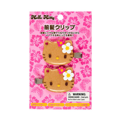 SANRIO | Hello Kitty Tanned Bangs Clip Hair Clip Set of 2 15×10.5×3.5cm (Endless Summer Vacation / Coconut Vacation