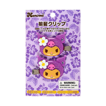 SANRIO | Kuromi Tanned Bangs Clip Hair Clip Set of 2 15×10.5×3.5cm (Endless Summer Vacation / Coconut Vacation