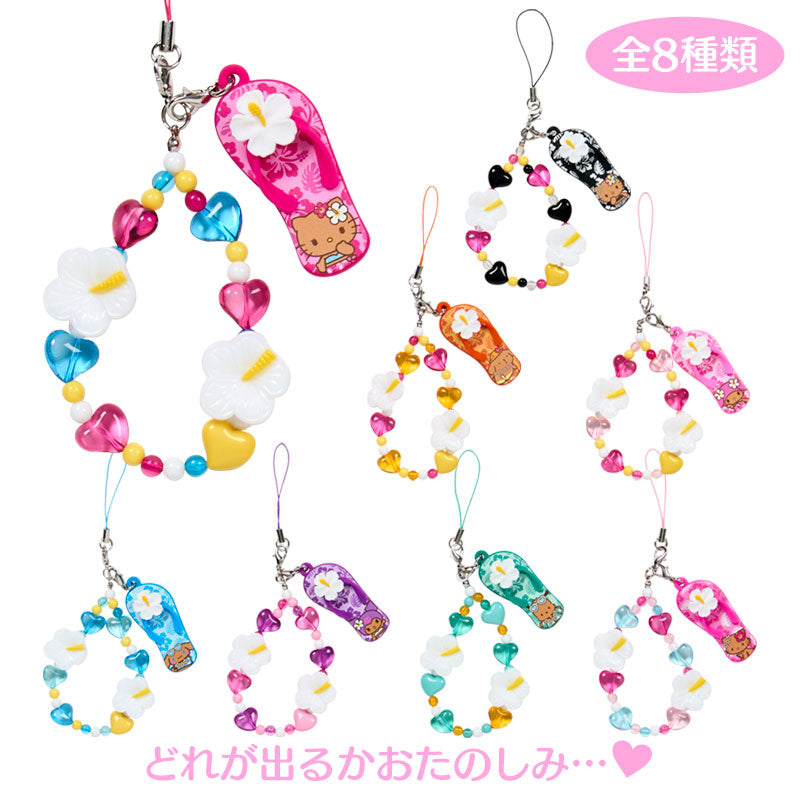 【Limite 3 / customer】SANRIO | Secret Tanned Phone Charm Keychain Sandal Charm Blind Box 5.4×2.5×7.8cm (Endless Summer