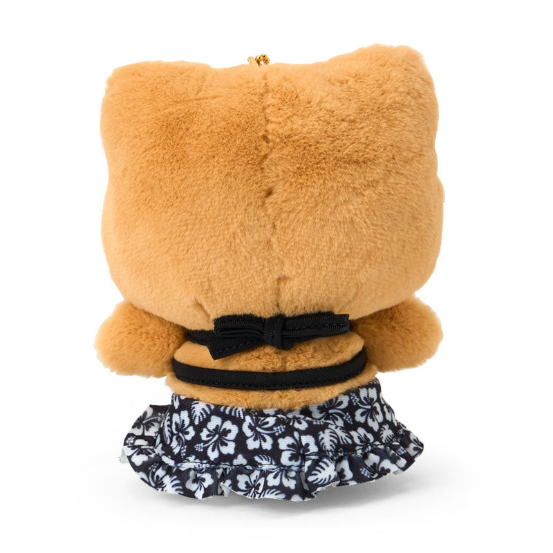 SANRIO | Hello Kitty Black Tanned Mascot Holder Plush Keychain Bag Charm 14×7×17cm (Endless Summer Vacation / Coconut