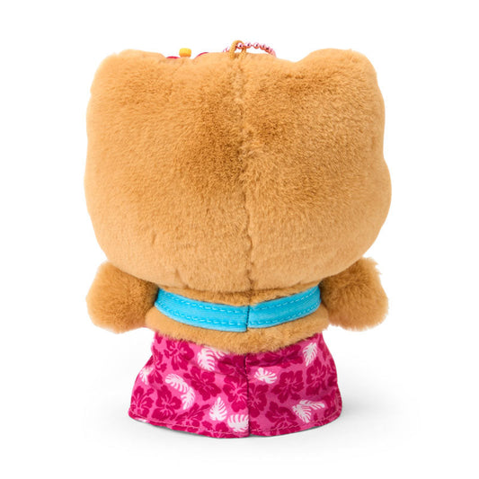SANRIO | Hello Kitty Pink Tanned Mascot Holder Plush Keychain Bag Charm 14×7×17cm (Endless Summer Vacation / Coconut