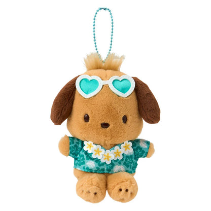 SANRIO | Pochacco Tanned Mascot Holder Plush Keychain Bag Charm 14×7×17cm (Endless Summer Vacation / Coconut Vacation