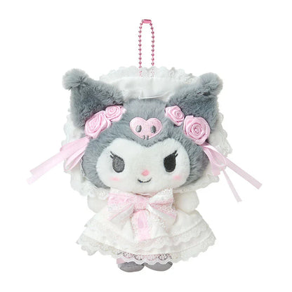 SANRIO | Kuromi Plush Mascot Holder Keychain Bag Charm 125×80×150mm (White Frill Design)