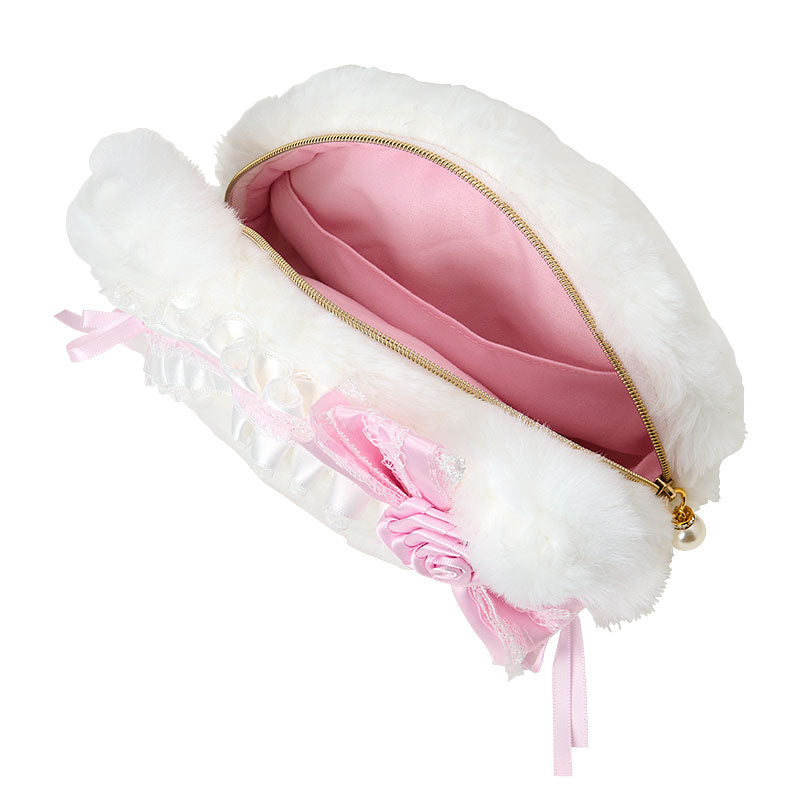 SANRIO | Charmmy Kitty Face-shaped Pouch 240×80×150mm (White Frill Design)