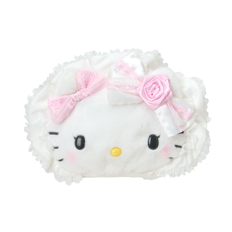 SANRIO | Hello Kitty Face-shaped Pouch 240×80×150mm (White Frill Design)