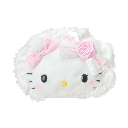 SANRIO | Hello Kitty Face-shaped Pouch 240×80×150mm (White Frill Design)