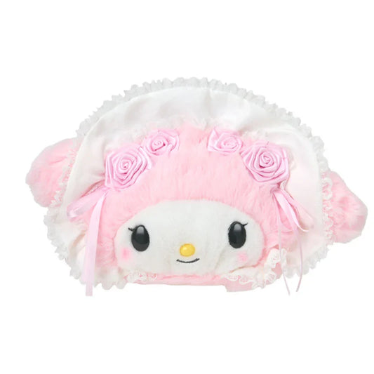 SANRIO | My Melody Face-shaped Pouch 240×80×150mm (White Frill Design)