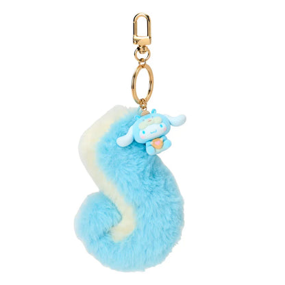 SANRIO | Cinnamoroll Dangling Fluffy Tail Flocked Mascot Keychain 55×30×30mm (Fluffy Squirrel)